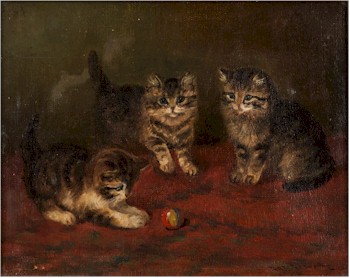 The second painting of kittens by Frederick French (1883-1916) that sold in our
        salerooms for £480 in April 2014 (FS22/396).
