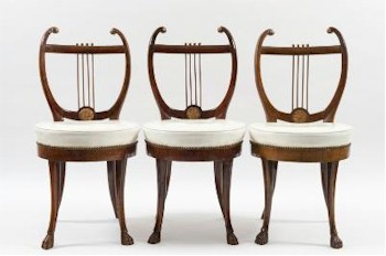 The fine furniture in the sale includes a set of six 19th century Austrian lyre back salon chairs in walnut (FS23/756), which should fetch 
        £1,500-£2,000.