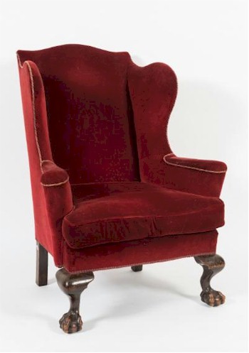 The furniture auction includes a wing armchair in the George II style (FS23/664) that has a modest pre-sale estimate of £400-£600.