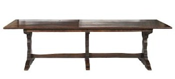 An oak refectory table in the 17th Century taste (FS23/669) realised £2,200 in the period furniture auction.
