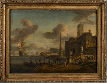 The oil on canvas painting (FS23/291) by 17th Century artist Jacobus Storck (1641–c1693) realised £5,800.