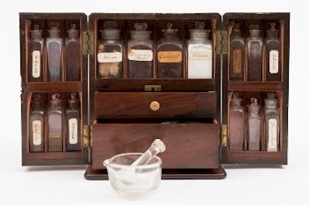 The Works of Art include a 19th century mahogany apothecary's travelling box (FS24/556), which is expected to sell for
        £800-£900.