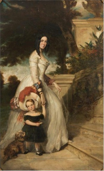 The full length portrait of Arthur Scotland Yates with his mother (FS24/210) by the artist Thoms Musgrave Joy (1812-1866) exceeded expectation to realise £10,000.
