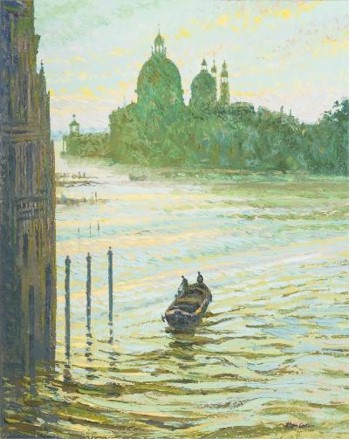 Morning Light on the Grand Canal (FS24/243) by famous contemporary Devon artist Alan Cotton (b 1938) fetched £1,450.