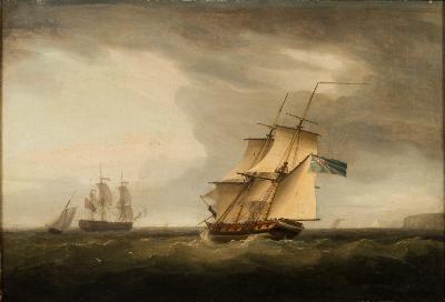 Royal Naval Frigates off the Kent Coast, one of a pair of paintings by Thomas Whitcombe (1752-1824) (FS24/295), made £6,600 at auction in
        our Westcounty saleroom complex in Exeter.