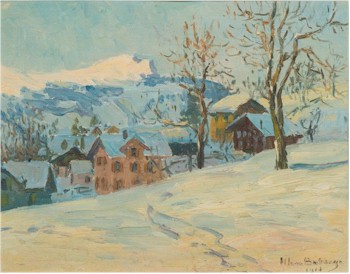 A Winter snow scene (FS25/367) by the painter Herbert Ivan Babbage
            (1875-1916; New Zealand), which will be offered in our first fine sale in January
            2015.