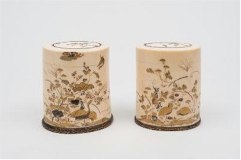 The Works of Arts auction within the January 2015 Fine Sale includes a pair of Japanese Shibayama decorated ivory pots and covers (FS25/645).