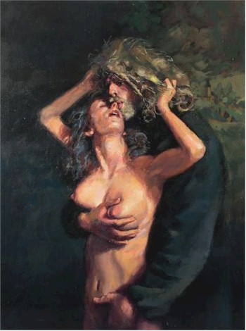 The Painter as Old Fool Painter with Yana Bernadette Trevail (SF20/56) by Robert Lenkiewicz.