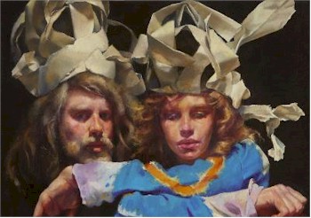 The Painter with Mary in Newspaper Magi-Fool's Hats, also known as 'Paper Crowns'
        (SF20/27) by Robert Lenkiewicz is estimated at £30,000-£50,000 and has been selected
        for auction from The Lenkiewicz Foundation's collection. The Lenkiewicz Legacy Sale
        is helping the Foundation raise funds for a Lenkiewicz Museum on the Barbican in
        Plymouth.
