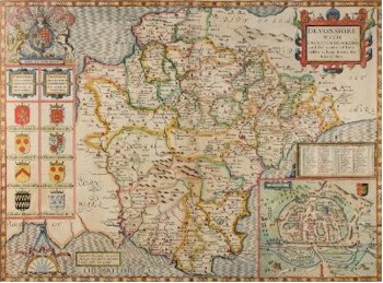 A circa 1610 map of Devon (BK13/362) by the cartographer John Speed realised £520 in the Spring 2015 Books, Maps and Prints Auction.