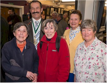 The Lord Mayor of Exeter, Cllr Percy Prowse, with Susie Percival, Sally Percival, Nerina Frampton and Christine Lane.