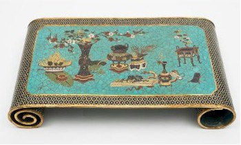 An unusual Chinese Cloisonné Stand or Arm Rest (FS27/524) offered in our Two Day Fine Art Sale in July 2015 realised £20,000.