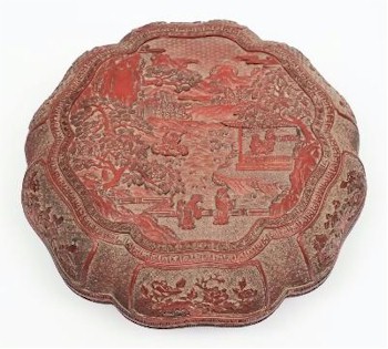 A Chinese Carved Cinnabar Lacquer Box and Cover (FS28/636) offered in our Two Day Fine Art Sale starting on 6th October 2015 at our salerooms in Exeter, Devon.