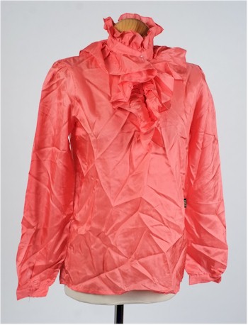 A Biba pink silk long sleeve blouse carries a pre-sale estimate of £20-£30 (SS1/75).