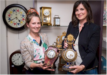 Jess Huffman and Emma Molony of the Thelma Hulbert Gallery in Honiton,
        get to grips with time ahead of their forthcoming installation (involving over 1,000 clocks) at the gallery, which
        takes place from 27th-31st of October 2015.