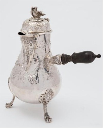 A 19th Century French Silver Chocolate Pot (FS29/90) is amongst the silverware on offer and carries a pre-sale estimate of £400-£500.