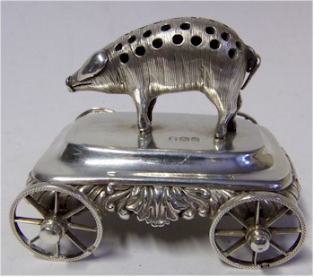 A rare late George III Silver Table Top Novelty Toothpick Holder, London, 1819 (FS29/151).