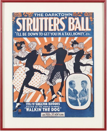 A poster for the Darktown Strutters Ball, which will be included in the extended Two Day Antiques and Interiors Sale that
        is being held in Exeter on 16th/17th February 2016.