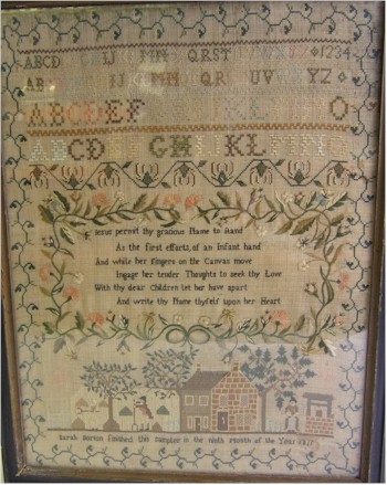 An 1815 Needlework Sampler produced at the time of the Battle of Waterloo.
