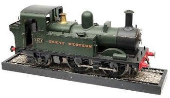 A 5-inch Gauge Live Steam 0-4-2 Slab Sided Tank Locomotive No 1451 in GWR Livery (SC22/1103), which will be offered for sale during the
        Two Day Sporting and Collectors Auction on 18th/19th May 2016 in Exeter and online.