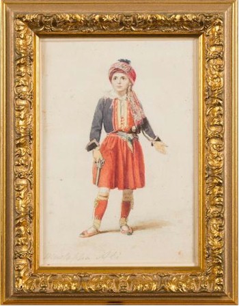 The watercolour Mustapha Ali (BK16/47) attributed to Thomas Charles Wageman (1787-1863) carries
        a pre-sale estimate of £400-£600.