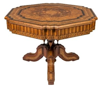 The furniture includes a fine Victorial hexagonal centre table (FS32/1057) that is inviting offers of £7,000-£9,000.
