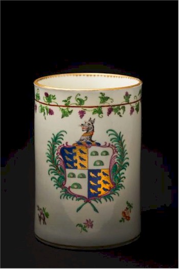 A Worcester (First Period) Armorial Mug (FS32/636) offered in our Two Day October
        2016 Fine Art Sale, being held in Exeter and over the Internet with live bidding
        support.