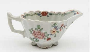The ceramics includes a rare early Worcester Small Creamboat (FS33/710).