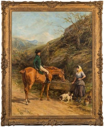 The success of the Fine Picture Auction continued with the sale of Chance Meeting (FS34/548) by Heywood Hardy (1843-1933) for £9,500 proving this artist is ever popular.