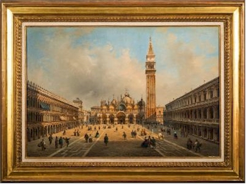 The Piazza, San Marco, Venice by artist P Guerena (FS35/447) sold well for £15,000.