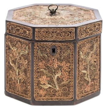 A George III Mahogany and Quillwork Tea Caddy (FS36/769).