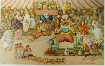 Louis Wain Postcard: The Cats' Circus.