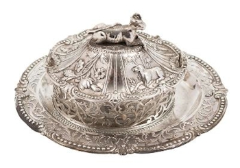 A George III Silver Butter Dish, Cover and Stand, Maker Robert Hennell I, London, 1780 (FS38/180) offered in our Two Day Fine Art Sale starting on 10th April 2018 at our salerooms in Exeter, Devon.