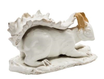 This rare porcelain Chelsea squirrel (FS41/627) sold for £16,500...