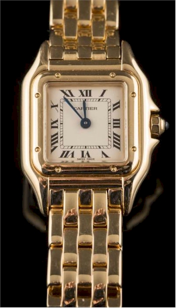 Cartier. A Lady's 'Panthere' Quartz Wristwatch (FS42/287). which sold for £2,700.
