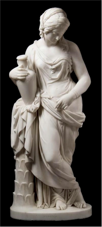William Theed (British 1804-1891) - A Victorian Carved White Marble Figure 'Rebecca'
        (FS44/757) attracted a winning bid of £9,800.