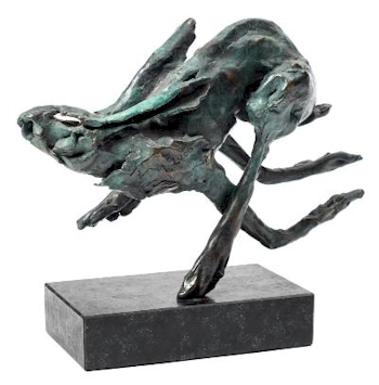 Emma Rodgers (b 1974) - Bronze Study of A 'Leaping Hare' (CC3/265).