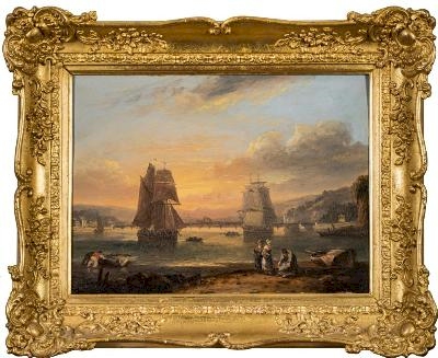 The painting of Shaldon Bridge at Teignmouth in Devon (FS45/366) by Thomas Luny (1759-1837) sold for £5,500.