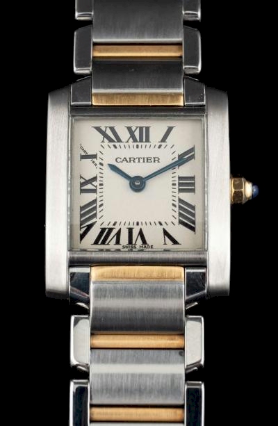 Cartier. A Lady's Stainless Steel 'Tank Francaise' Quartz Wristwatch (FS48/223).