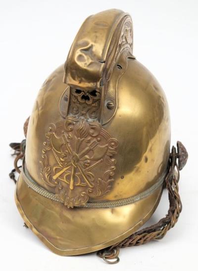 An early 20th Century Merryweather Pattern Fireman's Brass Helmet (SS8/594) offered
        in our Sporting and Collectors Special Sale starting on 24th August 2021 at our
        salerooms in Exeter, Devon.
