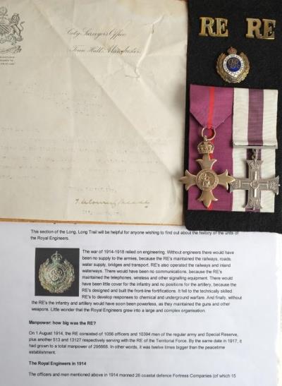 A WWI Military Cross pair To Second Lieutenant Gilbert Hart, 173rd (Tunnelling) Company Royal Engineers, 
        comprising George V OBE (Military), maker Garrad & Co, London 1919 and Military Cross (SS8/258).