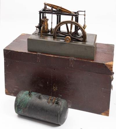 A 19th Century Brass Live Steam Scale Model of a High Pressure 12hp Beam Engine
        by Archibald More, Edinburgh 1847 (SC36/1036).