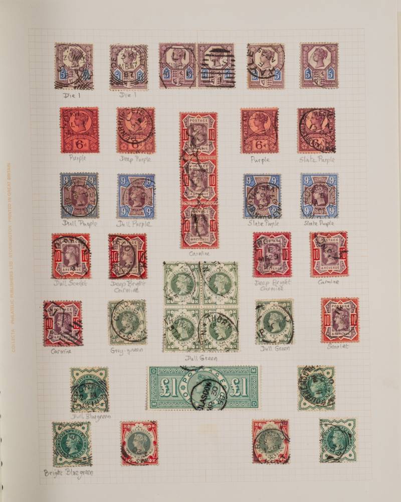 Collection Of Great British Stamps In An Album Including 1840 1D Black