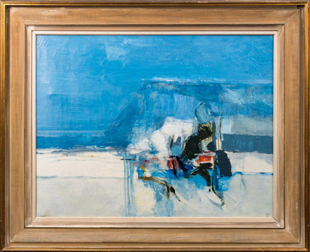 Donald Hamilton Fraser [1929 2009] Horizontal Landscape With Cliffs And Beach Machine