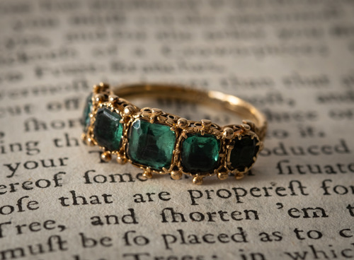 Five-stone emerald and gold Georgian ring offered at Bearnes Hampton & Littlewood's August 25th Auction