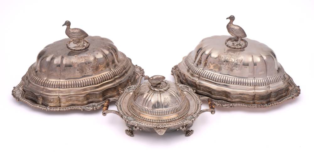 A Pair Of George III Silver Entree Dishes And Covers, Maker William Stroud, London