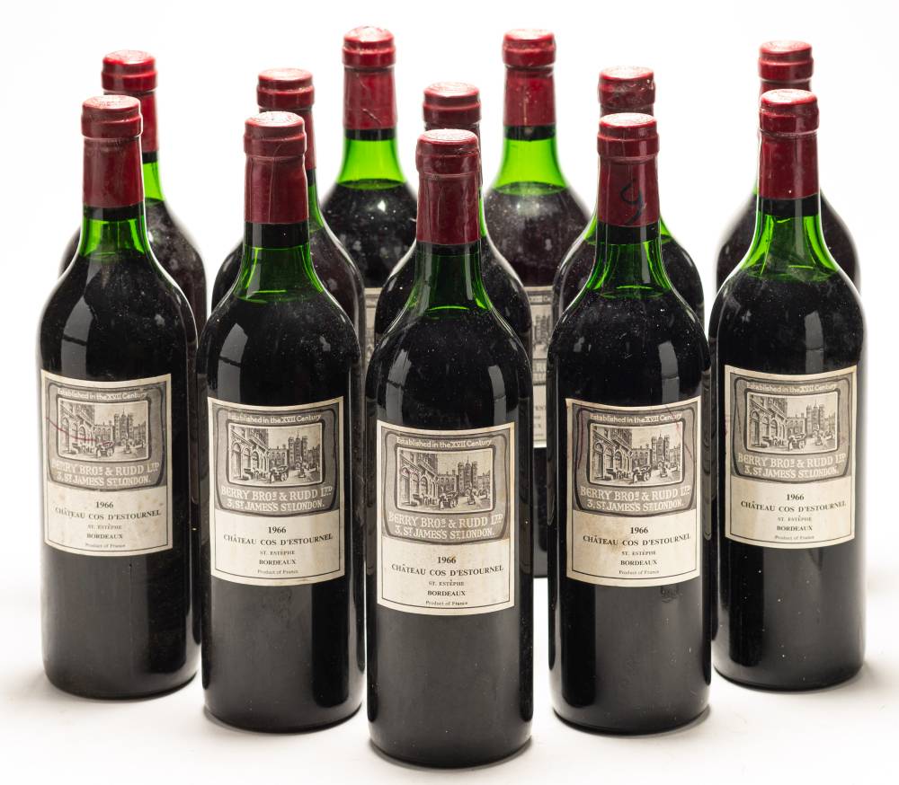 Twelve Bottles Of Ch. Cos D'estournel, 1966